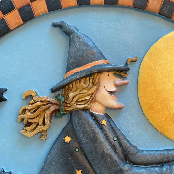 Halloween Debbie Mumm Broomhilda 3D Wall Plaque Halloween Witch 2001 12'' Rare - Picture 10 of 12